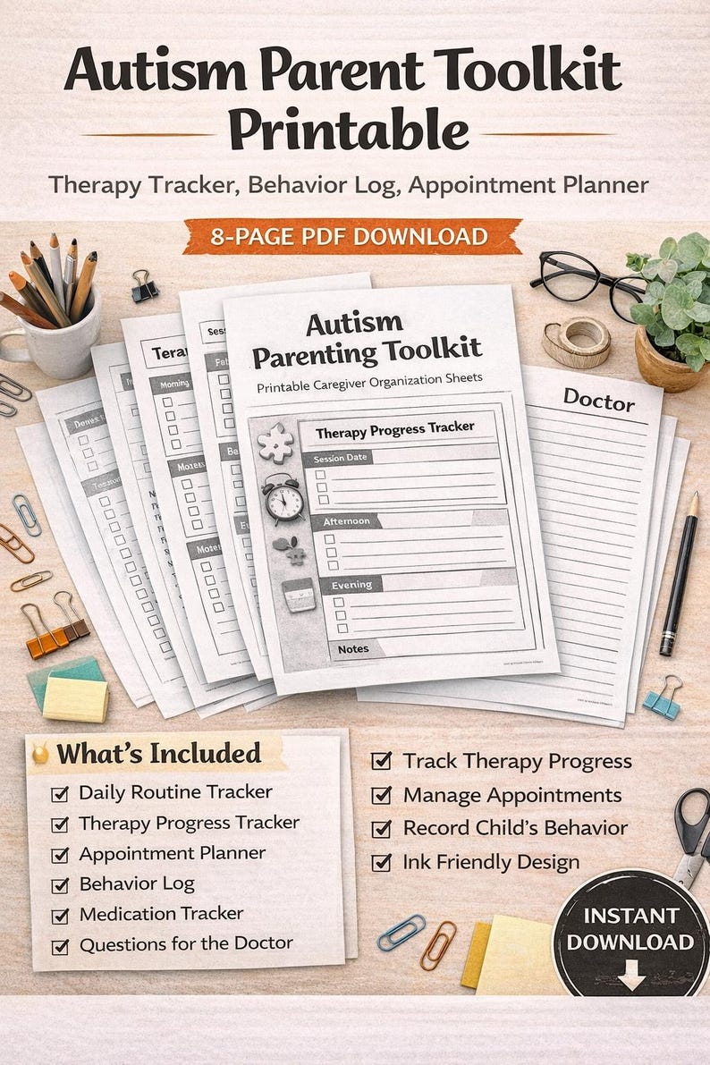 ADHD Autism Parenting Toolkit Printable | Special Needs Planner | IEP ...