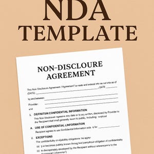 Non-Disclosure Agreement Template | NDA Contract | Fillable PDF + Word | Confidentiality Agreement | Business Legal Form