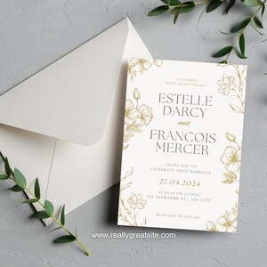 Tarjeta de invitación elegante para fiesta de bodas, pegatinas de boda, invitaciones de boda, despedida de soltera, plantilla de boda, invitación imprimible