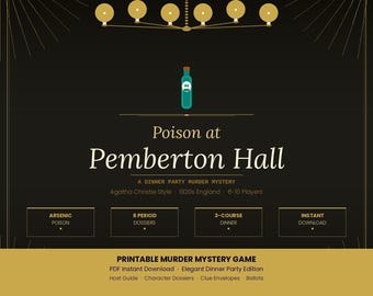 Juego imprimible de misterio y asesinato para cenas / Ambientado en la década de 1920 / Adultos / Descarga instantánea / Actividad elegante para fiestas