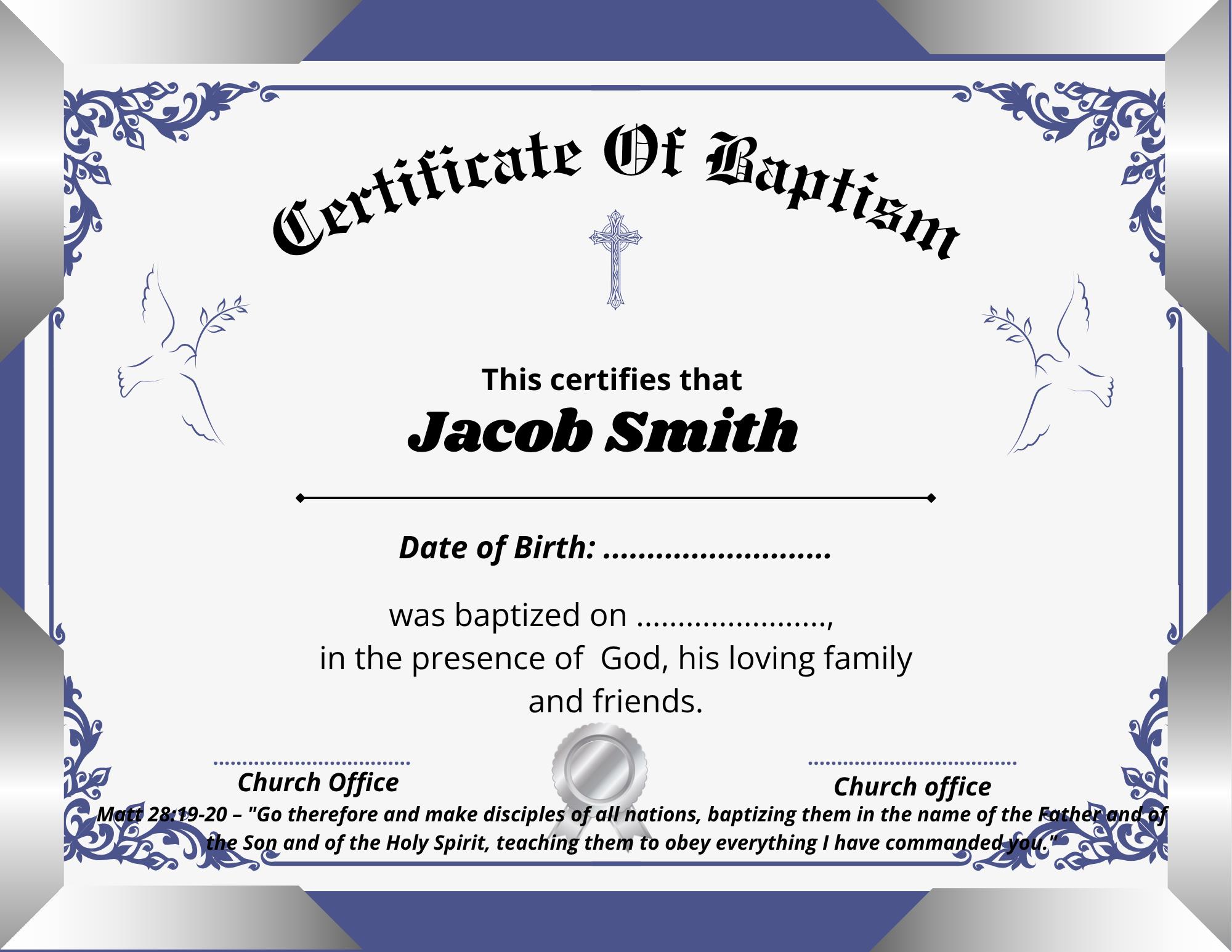 Printable Chaplain Certificate - Etsy, image size:2000x1545