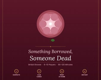 Juego de misterio y asesinato para despedida de soltera (imprimible/descarga instantánea) / Actividad para despedida de soltera (6-10 jugadoras)