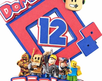 Roblox Birthday Cake Topper, Custom Name & Age Roblox Party Decoration, Gamer Birthday Cake Topper, Roblox Theme Party Decor