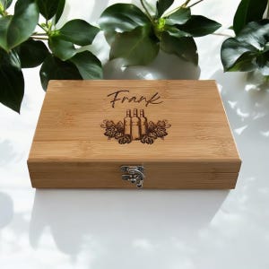 Coffret sommelier personnalisé en bois, cadeau original pour amateur de vin, cadeau fête des pères, pour lui, crémaillère, couple