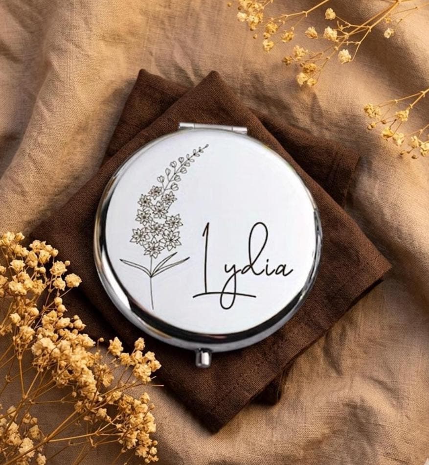 Miroir de poche personnalisé, idéal pour mariage Miroir de poche personnalisé, idéal pour mariage