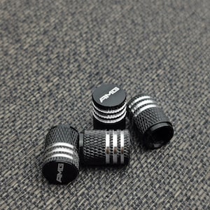 4 Ventile AMG Schwarze Radkappe 16x11mm