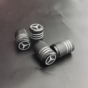 4 Mercedes Benz Zwarte Ventielwieldop 16x11mm