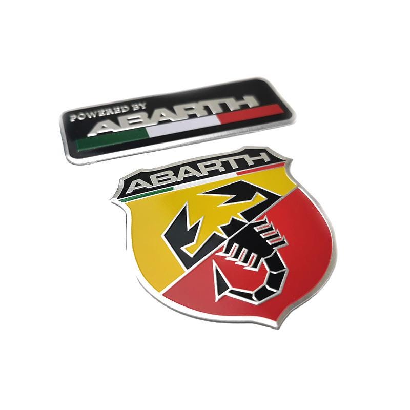 Abarth Logo for Trunk or Wing – Red/yellow 59x54mm or Black