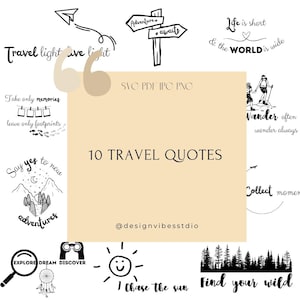10 file plotter con detti di viaggio stimolanti in inglese | Svg Jpg Png Pdf | Perfetto per i giramondo