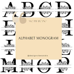 Blumen-Monogramm Alphabet A-Z | Svg Jpg Png Pdf | Floral Buchstaben Set für Plotter & DIY