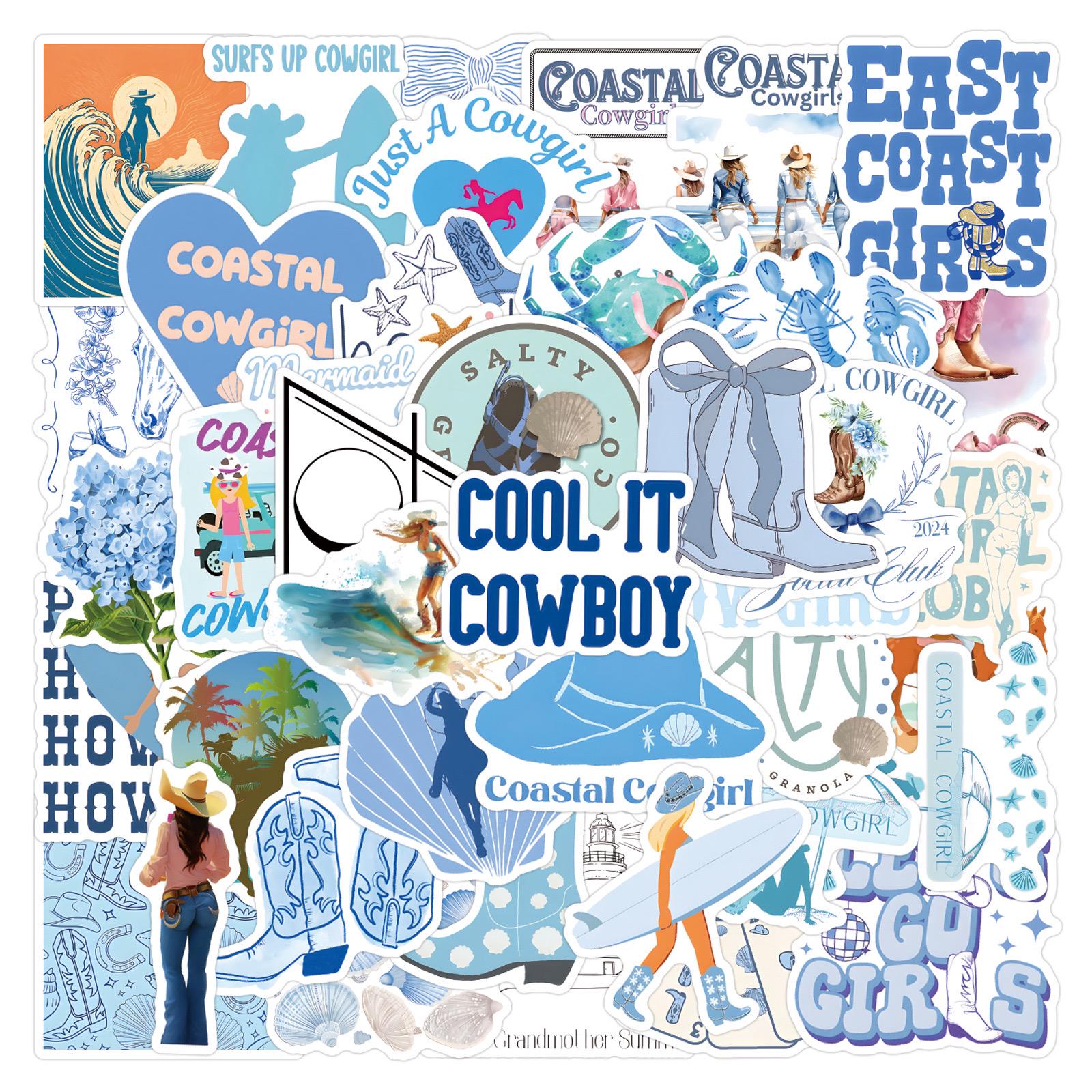 Coastal cowgirl stickers,Vinyl Stickers,10-50 Pcs Random pack,FREE Shipping , Laptop stickers,Water bottle sticker,Waterproof sticker