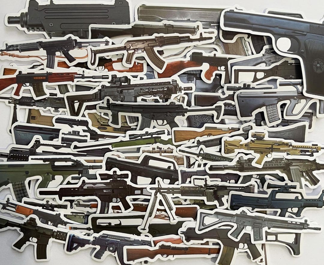 Guns Stickers,vinyl Stickers,10-50 Pcs Random Pack, FREE Shipping ...