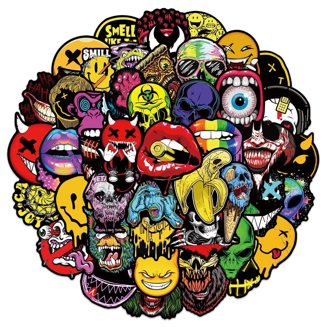 Terious Sticker Halloween Stickers, Creepy Stickers,10-50 Pcs Random Pack, FREE ...