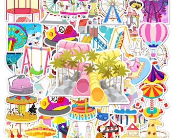 Amusement Park Adventure stickers,Vinyl Stickers,10-50 Pcs Random pack,FREE Shipping , Laptop stickers,Water bottle sticker,Waterproof