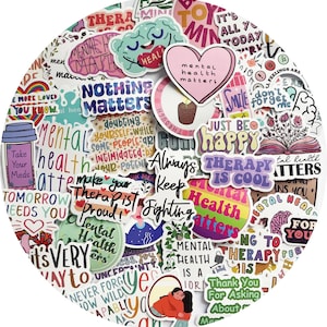 Mental Health Stickers, Waterproof Vinyl Decals, Laptop, Water Bottle ...