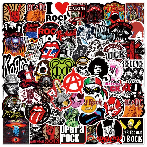 Rock Stickers, Vinyl Stickers,10-50 Pcs Random pack, FREE Shipping ,Laptop stickers,Water bottle sticker..Waterproof stickers