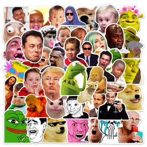 Popular emoji face Stickers,Vinyl Stickers,10-50 Pcs Random pack, FREE Shipping , Laptop stickers, Water bottle sticker..Waterproof stickers