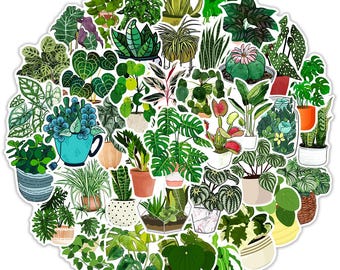 Potted Plants stickers,10-50 Pcs Random pack, FREE Shipping , Laptop stickers, Water bottle sticker..Waterproof stickers