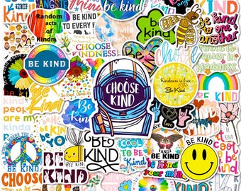 Be kind stickers,Vinyl Stickers,10-50 Pcs Random pack, FREE Shipping , Laptop stickers, Water bottle sticker..Waterproof stickers
