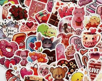 Valentine's Day Stickers, Waterproof Vinyl Decals, Laptop Stickers, Water Bottle Stickers