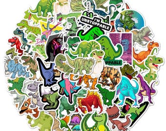 Dinosaur stickers,Vinyl Stickers,10-50 Pcs Random pack, FREE Shipping , Laptop stickers, Water bottle sticker..Waterproof stickers