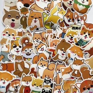 Shiba Inu Stickers,German Spitz Stickers,10-50 Pcs Random pack, FREE Shipping , Laptop stickers, Water bottle sticker..Waterproof stickers