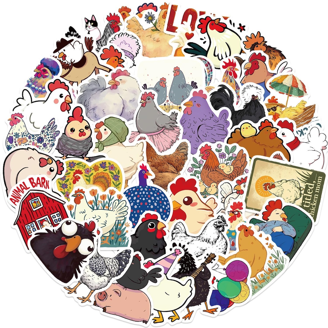 Chicken Stickers,vinyl Stickers,10-50 Pcs Random Pack, FREE Shipping ...