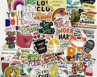 Positivity stickers, Vinyl Stickers,10-50 Pcs Random pack, FREE Shipping , Laptop stickers, Water bottle sticker..Waterproof stickers