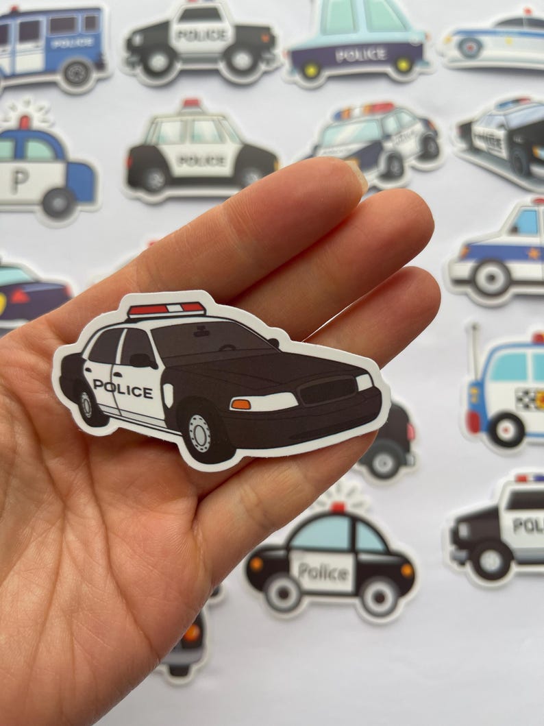 Police Car Sticker Police Car Stickers, Waterproof Vinyl Decals, Laptop, Water Bottle (10 ...