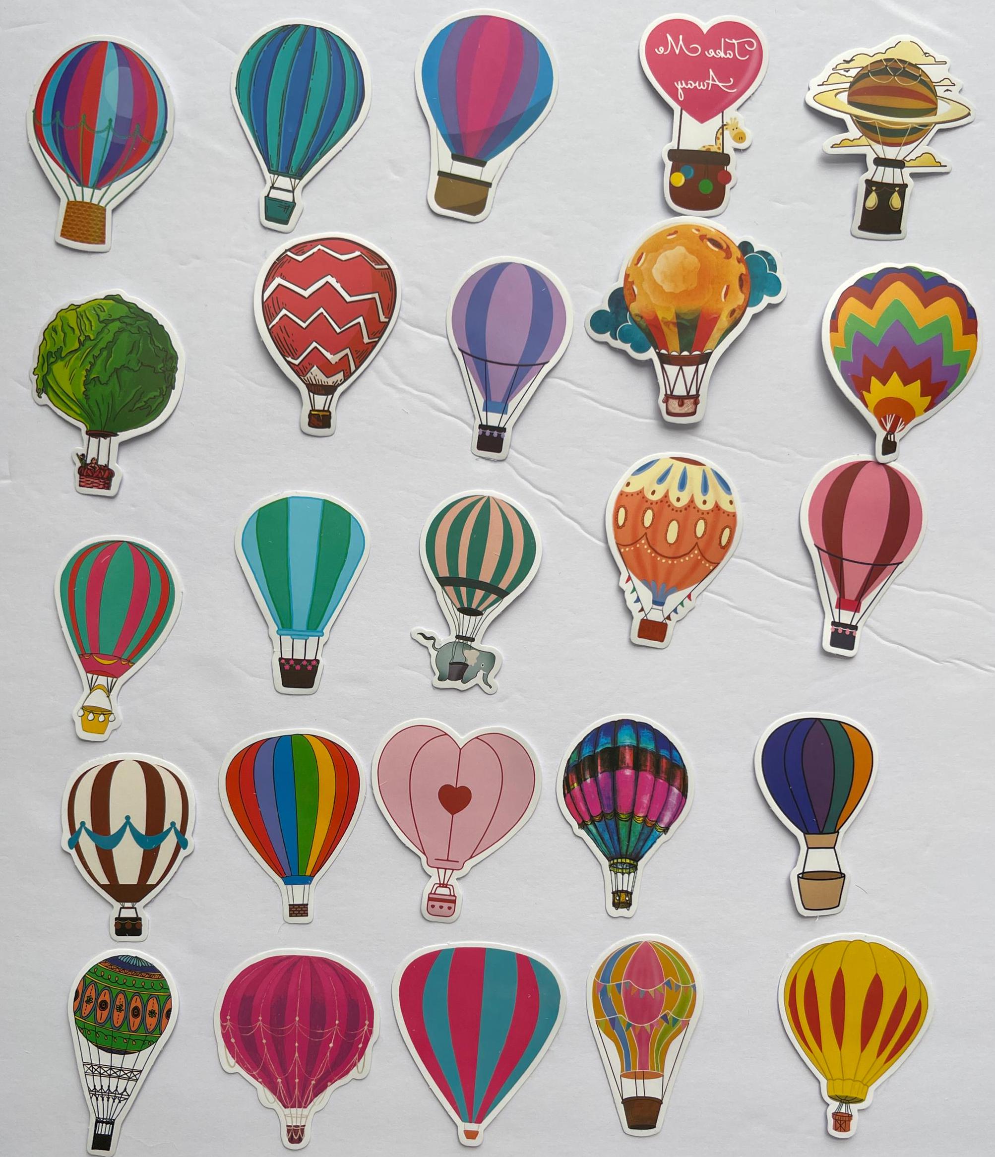Hot Air Balloon Stickers, Waterproof Vinyl Decals (10-50 Pcs) - Etsy
