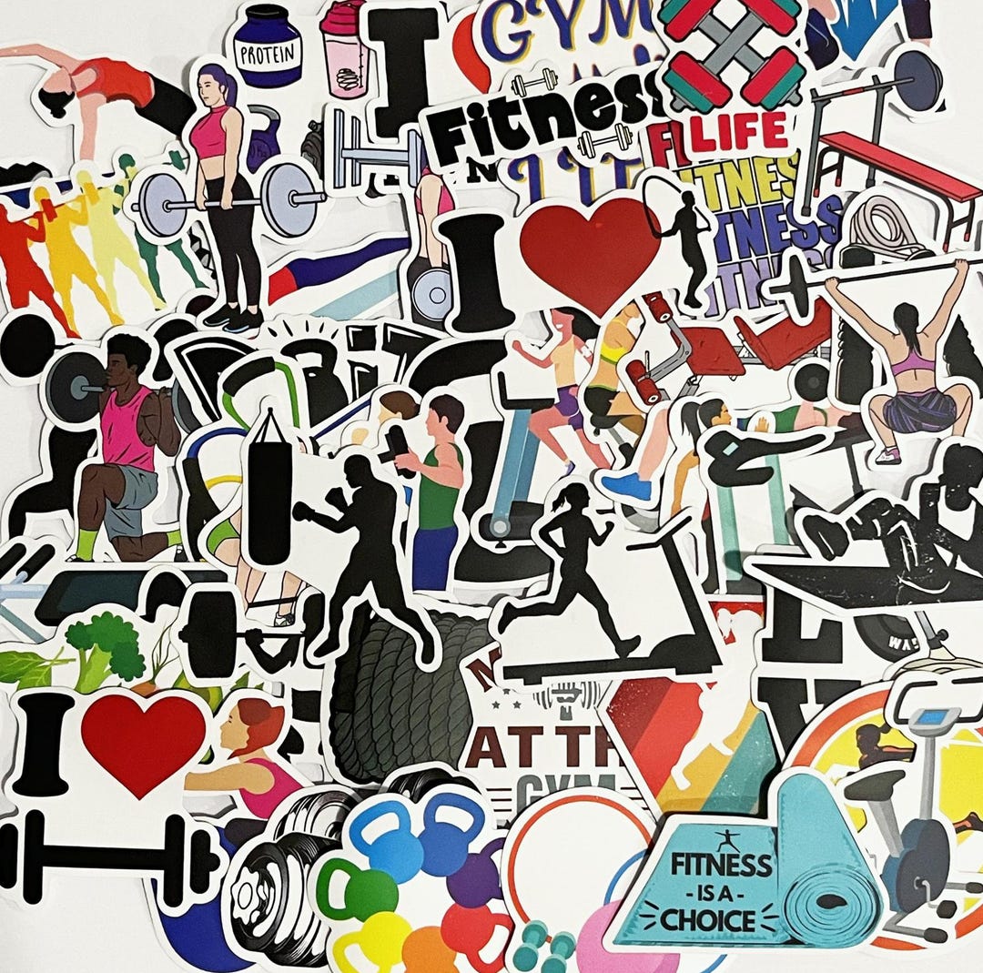 Get Fit Sticker Waterproof Fitness Stickers, Gym & Workout Decals, Random Pack - Etsy