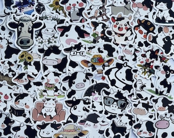 Cow stickers,Vinyl Stickers,10-50 Pcs Random pack, FREE Shipping , Laptop stickers, Water bottle sticker..Waterproof stickers