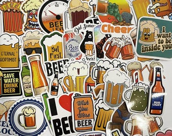 Beer Stickers, Waterproof Vinyl Decals, Random Pack