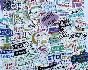 Motivational stickers,Vinyl Stickers,10-50 Pcs Random pack, FREE Shipping , Laptop stickers, Water bottle sticker.. Waterproof stickers