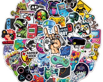 Game zone stickers,Vinyl Stickers,10-50 Pcs Random pack, FREE Shipping , Laptop stickers, Water bottle sticker..Waterproof stickers