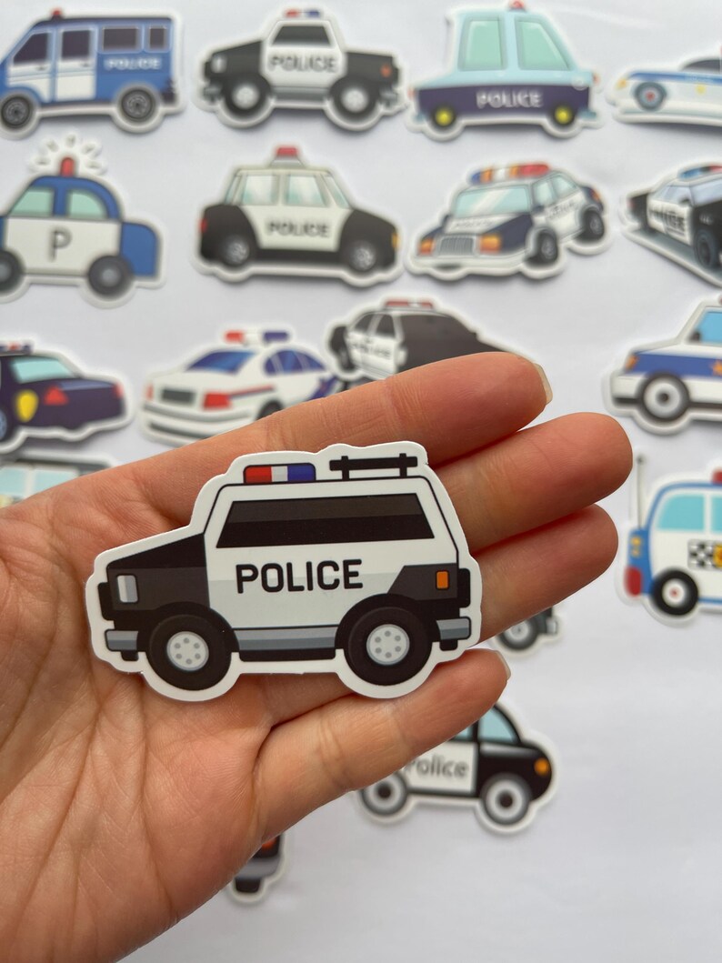 Police Car Stickers, Waterproof Vinyl Decals, Laptop, Water Bottle (10 ...