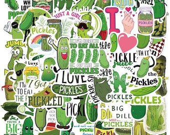 Pickle stickers,Vinyl Stickers,10-50 Pcs Random pack, FREE Shipping , Laptop stickers, Water bottle sticker..Waterproof stickers