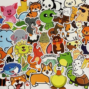 Cute animals stickers,Vinyl Stickers,10-50 Pcs Random pack, FREE Shipping , Laptop stickers, Water bottle sticker..Waterproof stickers