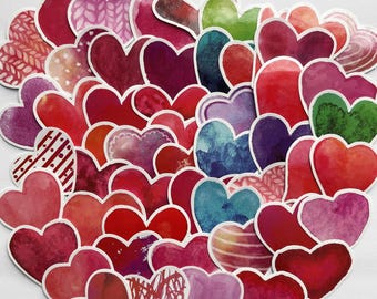 Heart stickers,Vinyl Stickers,10-50 Pcs Random pack, FREE Shipping , Laptop stickers, Water bottle sticker..Waterproof stickers
