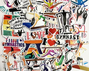 Gymnastics Stickers, Waterproof Vinyl Decals, Laptop, Water Bottle