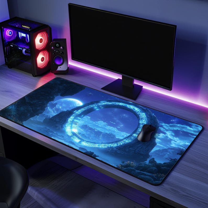 Stargate Mouse Pad - Sci-Fi Gaming Desk Mat, Alien Planet & Galaxy Themed Accessory, Perfect Stargazer Gift for Workspace