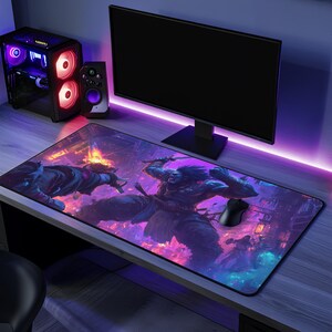 Gaming Desk Mat | WOW Thrall Epic Battle Scene, Mousepad for Gamers & Office Decor, Perfect Gift for Gaming Enthusiasts