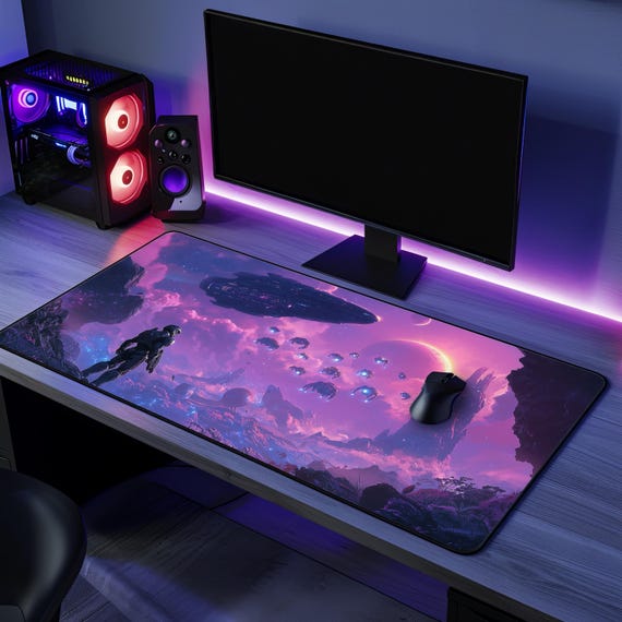 Spartan H-a-l-o-Inspired Gaming Desk Mat | Epic Sci-Fi Design, Perfect for Gamers, Office Decor & Gifts