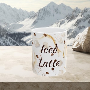Iced Latte Coffee Mug | Ceramic Iced Latte Cup | Perfect for Coffee Lovers, Available in 11oz & 15oz