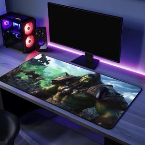 Thrall Leading the Horde Mouse Pad | Gaming WOW Desk Accessories for Office Decor | Perfect Warcraft Gamer Gift & Desk Protector