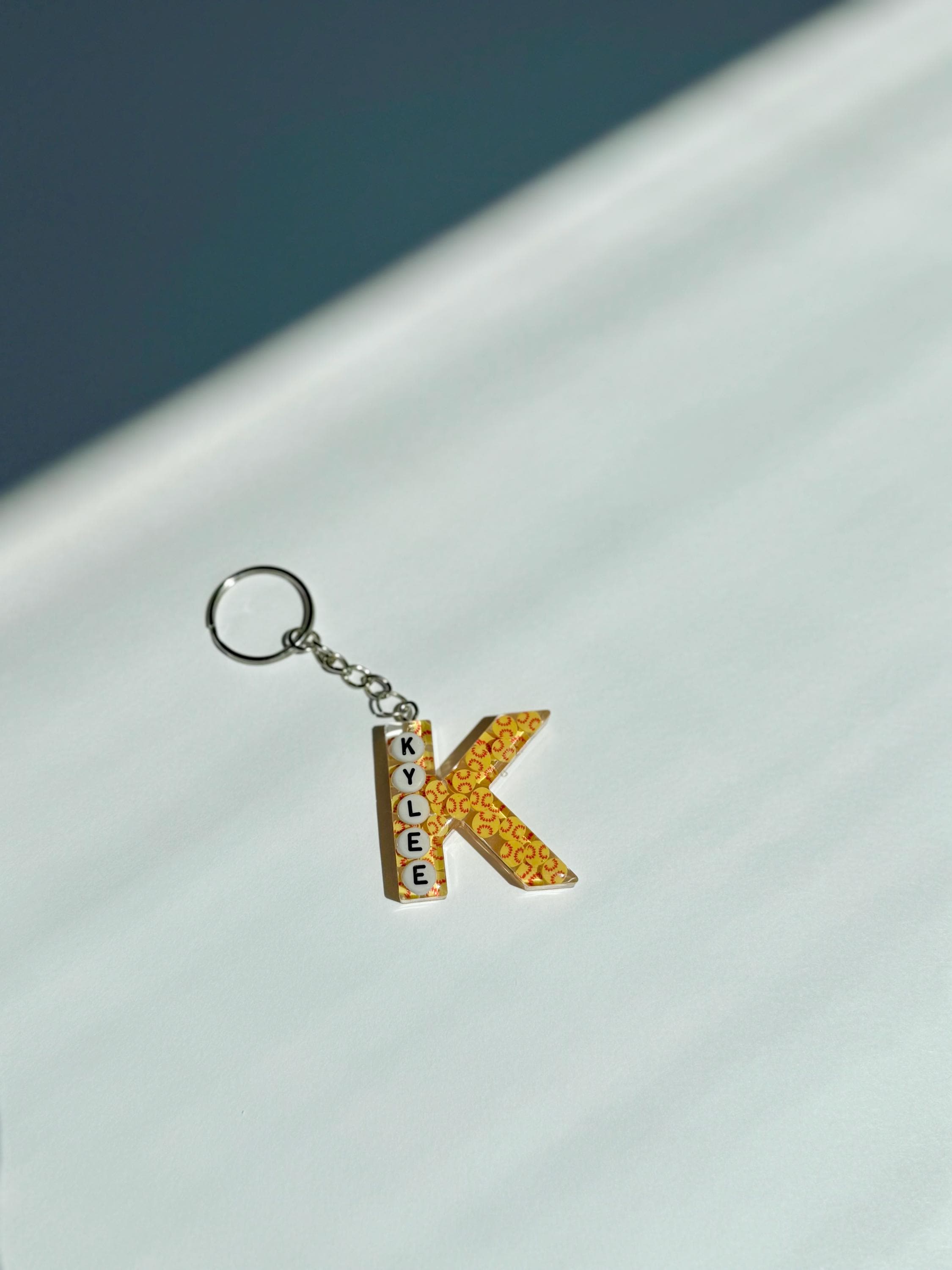 Letter Keychains | Resin Keychain | Cutsom Keychain | Personalized with Bead Letters | Handmade Keychains | Epoxy Resin Keychains