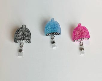 Lung Custom Badge Reel, Retractable Nurse Badge, Unique Badge Reel, RN, Doctor, Perfet Nurse Gift, Respiratory Therapist Badge