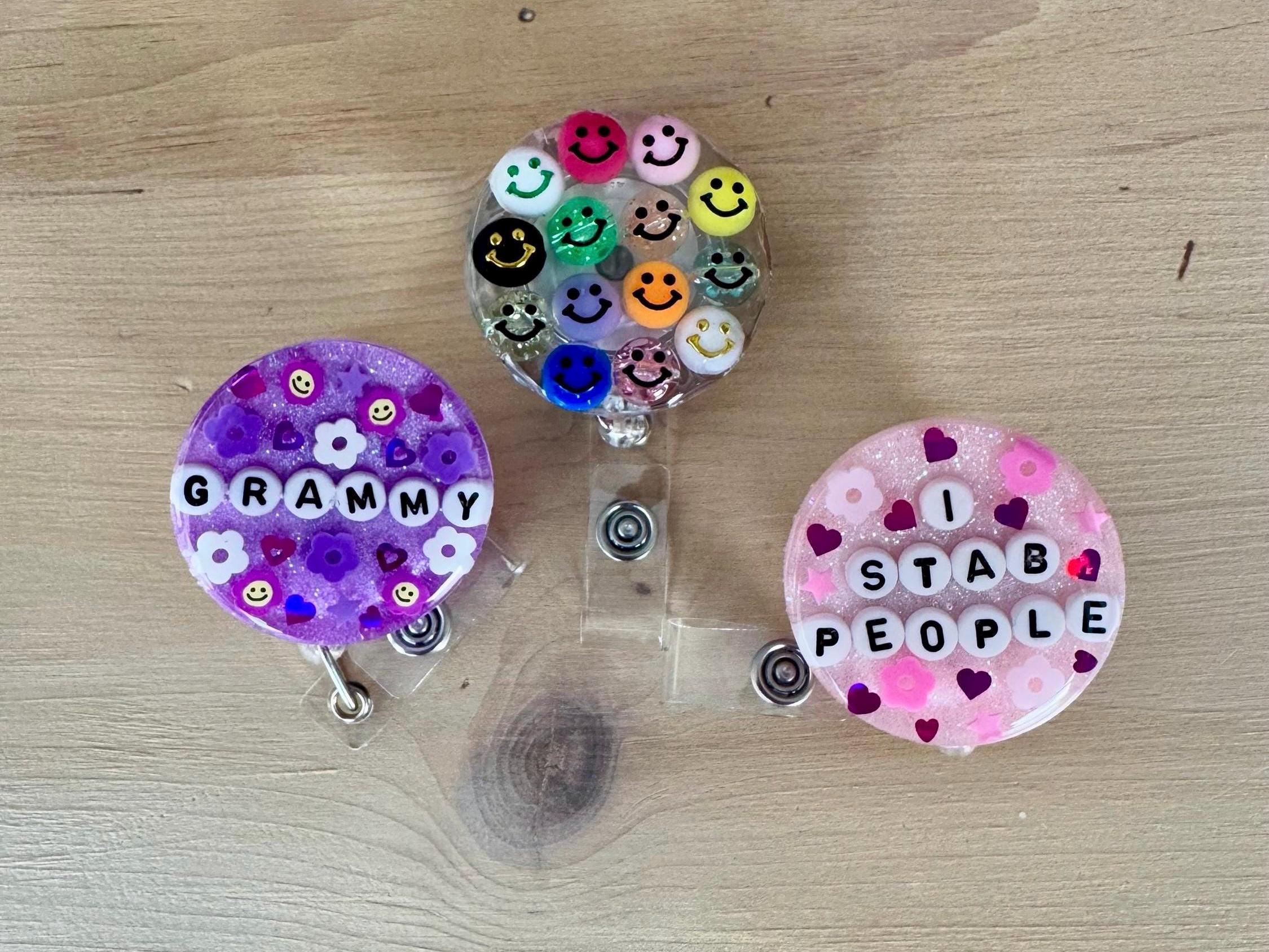 Glitter Custom Badge Reel, Retractable Badge Reel, Personalized Badge Reel, Nurse Badge Reel, Badge Reel Gift
