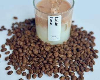 Latte Love Candle | Ice Coffee Candle | Handmade coffee candle | soy coffee candle | Coffee Shop Decor | Realistic Ice Coffee Candle