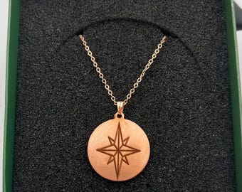 Colar de cobre feminino, joia de cobre maciço, colar de cobre puro, joia terapêutica, corrente ajustável de cobre maciço com fecho em forma de estrela.